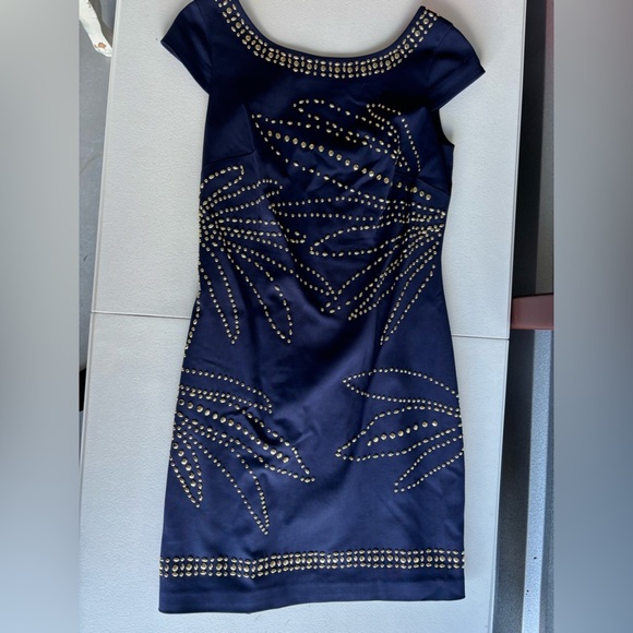 Lilly Pulitzer Midnight Blue Dress with Gold Accents - Picture 1 of 4